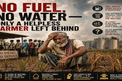 No fuel, no water — only a helpless farmer left behind