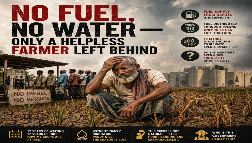 No fuel, no water — only a helpless farmer left behind
